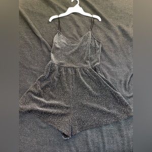 H&M Divided Black and Silver woven Romper